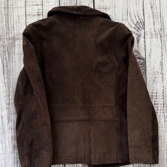 Vintage Coach 1941 Blazer Womens Small Dark Brown Suede Leather Coat Jacket - Picture 4 of 9